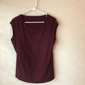 J.Crew maroon cap sleeve ballet tee